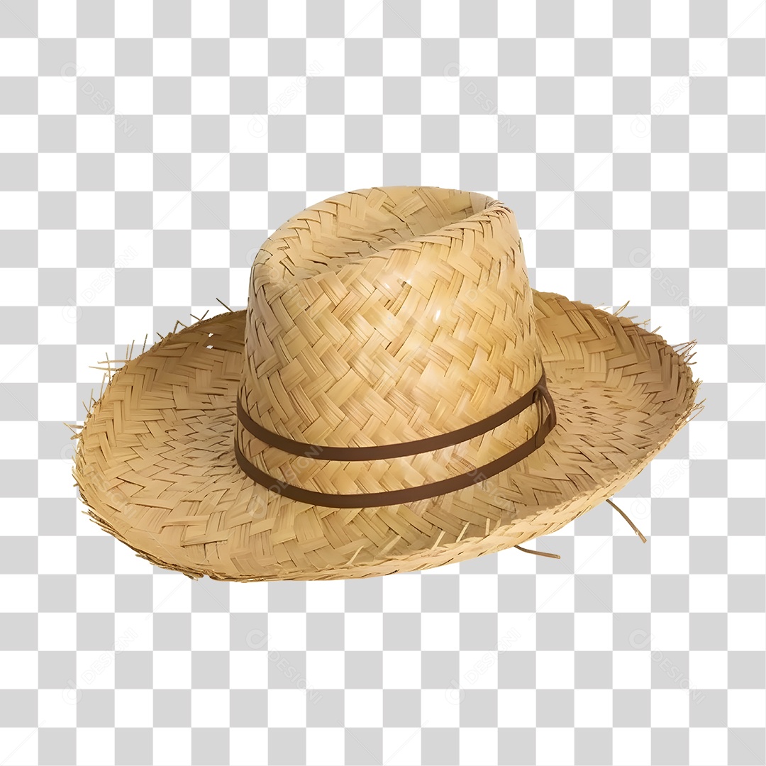 Elemento 3D Chapéu De Palha De São João Para Composição PNG Transparente
