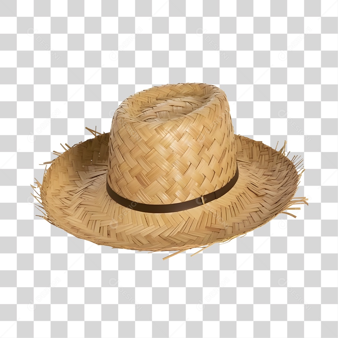 Elemento 3D Chapéu De Palha De São João Para Composição PNG Transparente