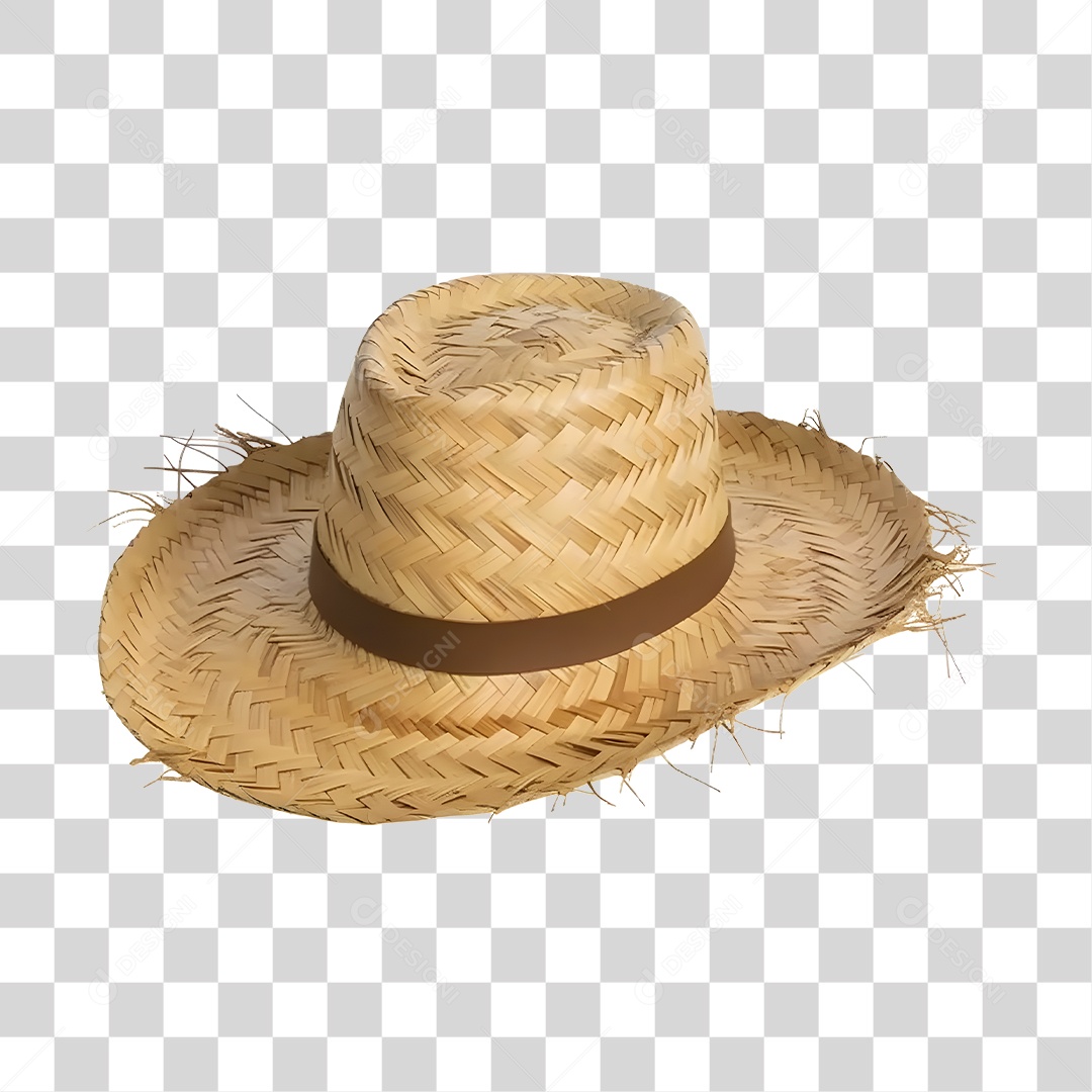 Elemento 3D Chapéu De Palha De São João Para Composição PNG Transparente
