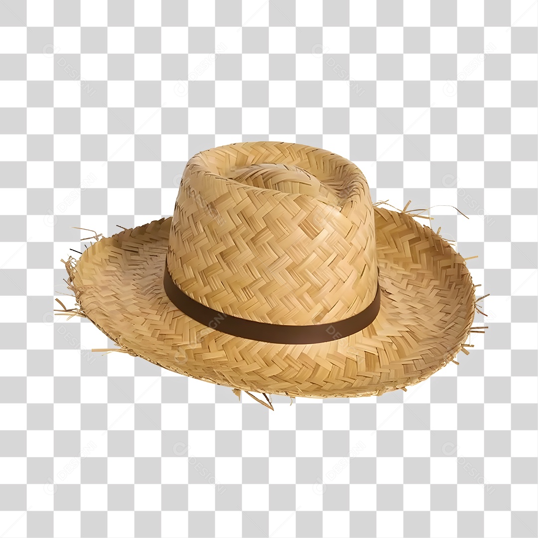 Elemento 3D Chapéu De Palha De São João Para Composição PNG Transparente