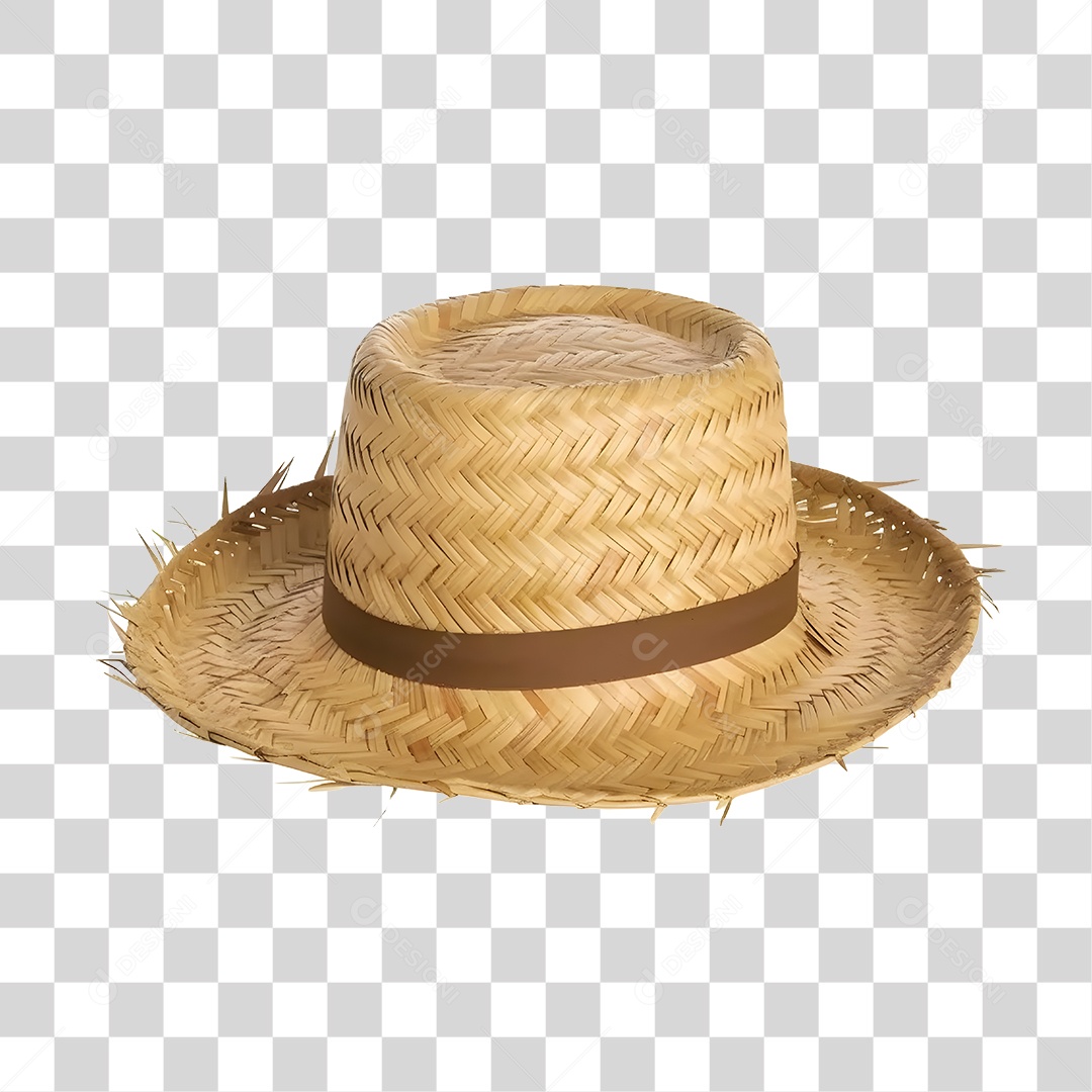 Elemento 3D Chapéu De Palha De São João Para Composição PNG Transparente
