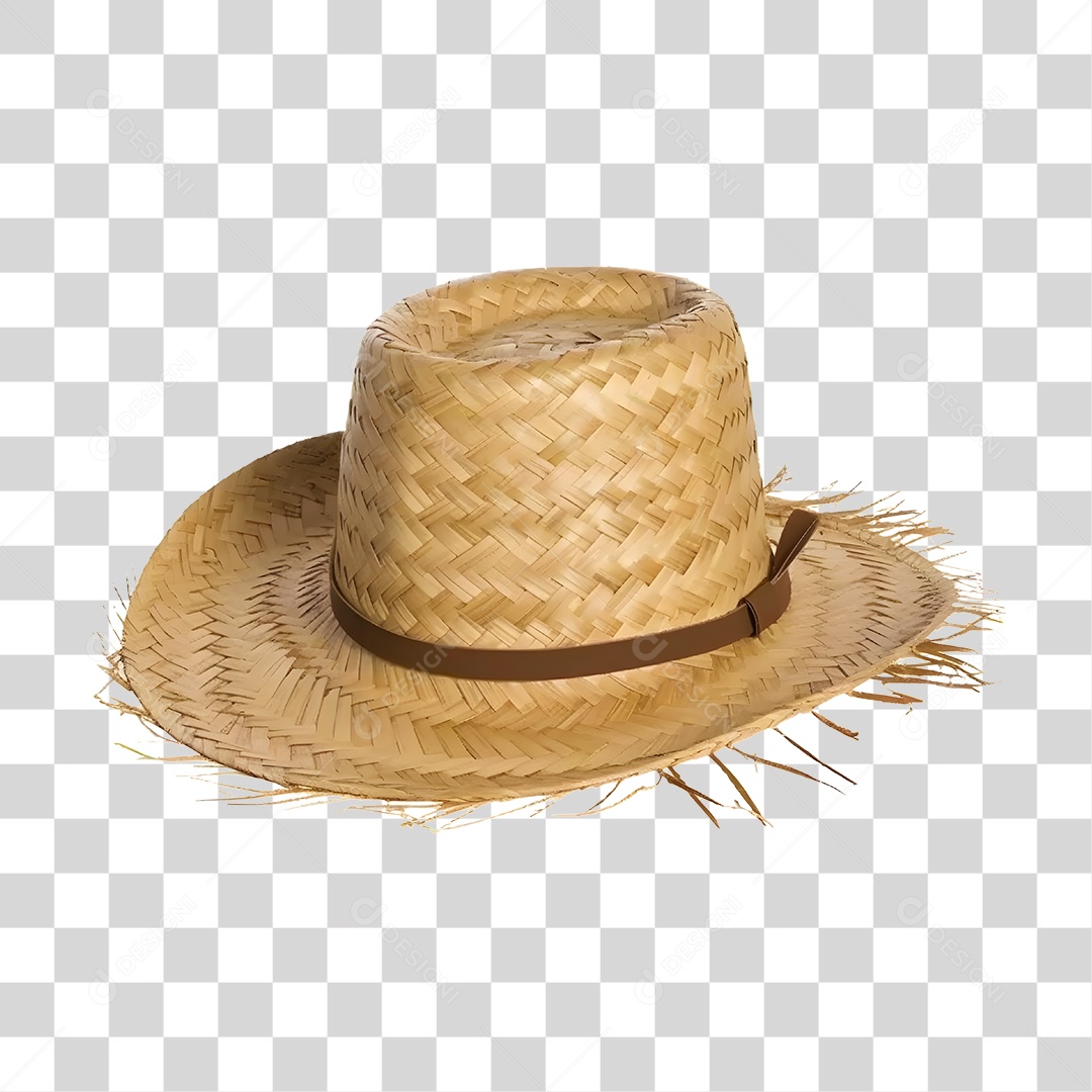 Elemento 3D Chapéu De Palha De São João Para Composição PNG Transparente
