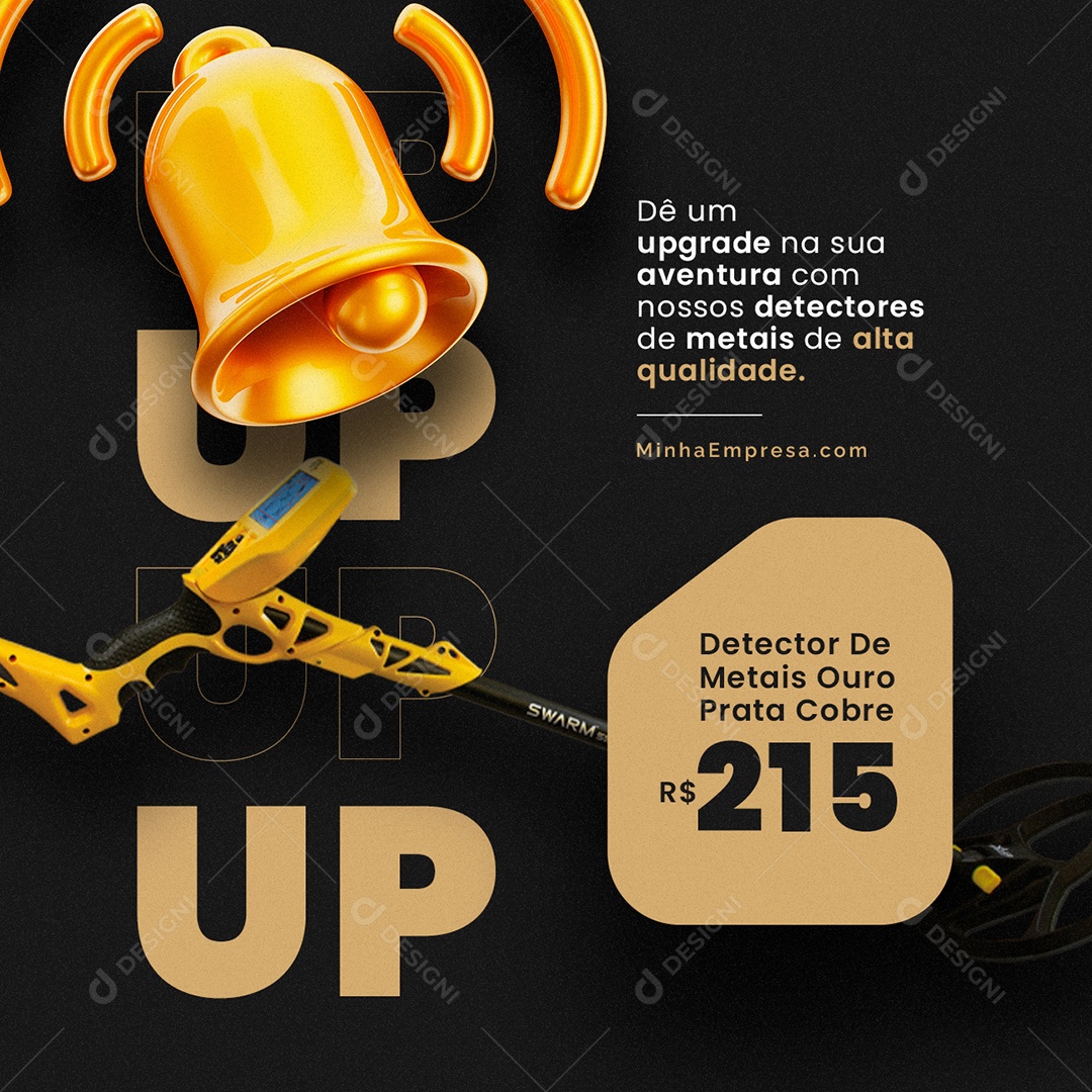 Dê Um Upgrade Na Sua Aventura Com Nossos Dectores De Metais Social Media PSD Editável