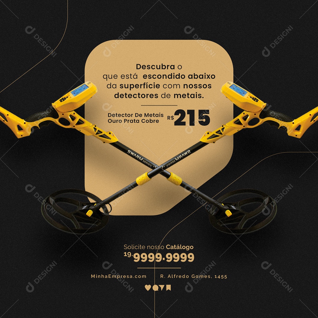 Descubra O Que Está Escondido Abaixo Da Superfície Com Nossos Detectores De Metais Social Media PSD Editável