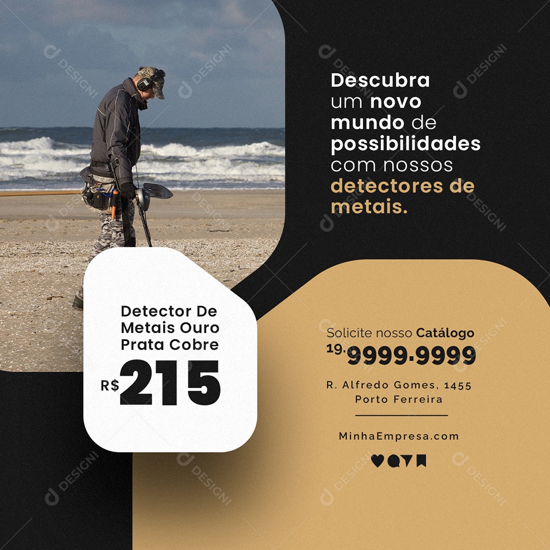 Descubra Um Novo Mundo De Possibilidades Com Nossos Detectores De Metais Social Media PSD Editável