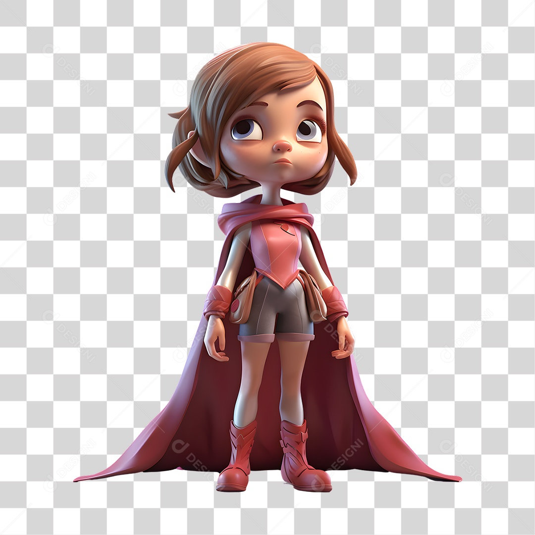 Mulher Super herói 3D PNG Transparente