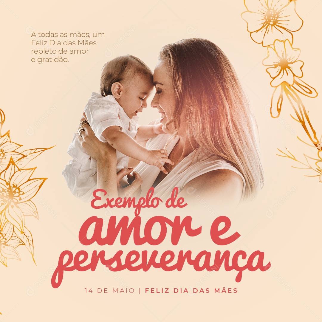 Social Media Feliz Dia Das Mães Exemplo De Amor PSD Editável