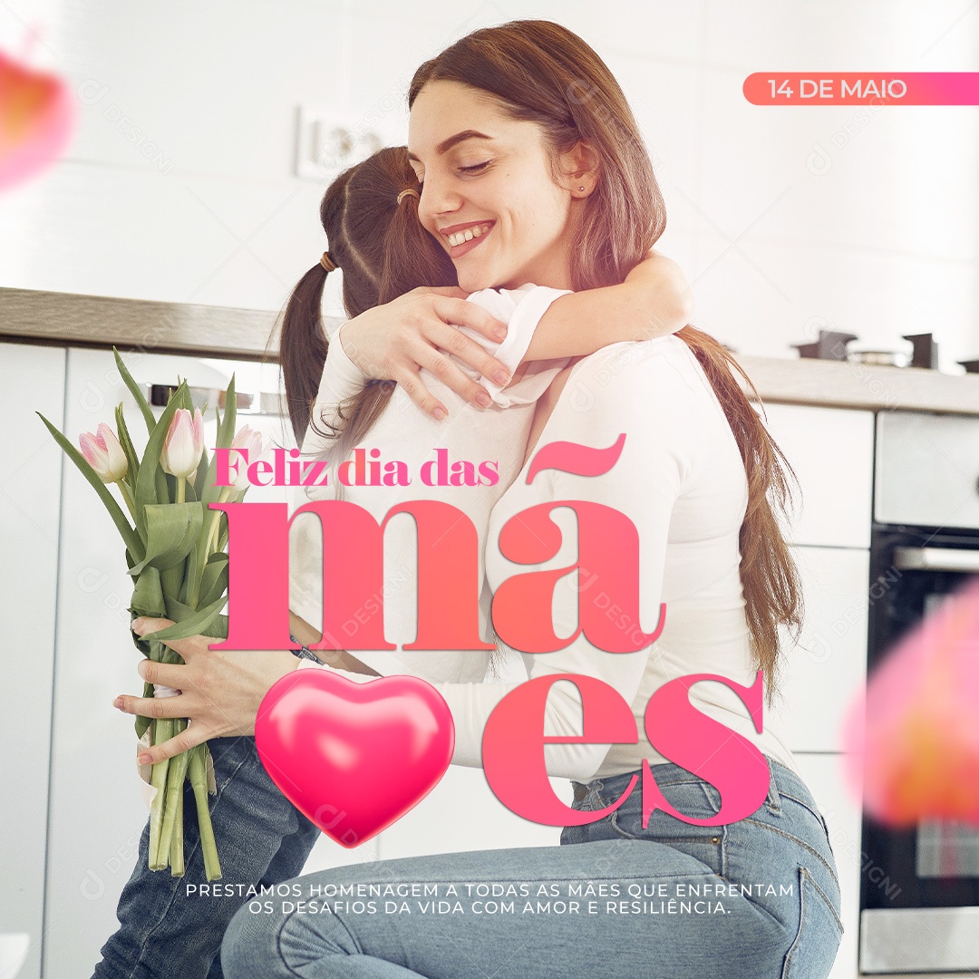 Social Media Feliz Dia Das Mães Prestamos Homenagem PSD Editavel