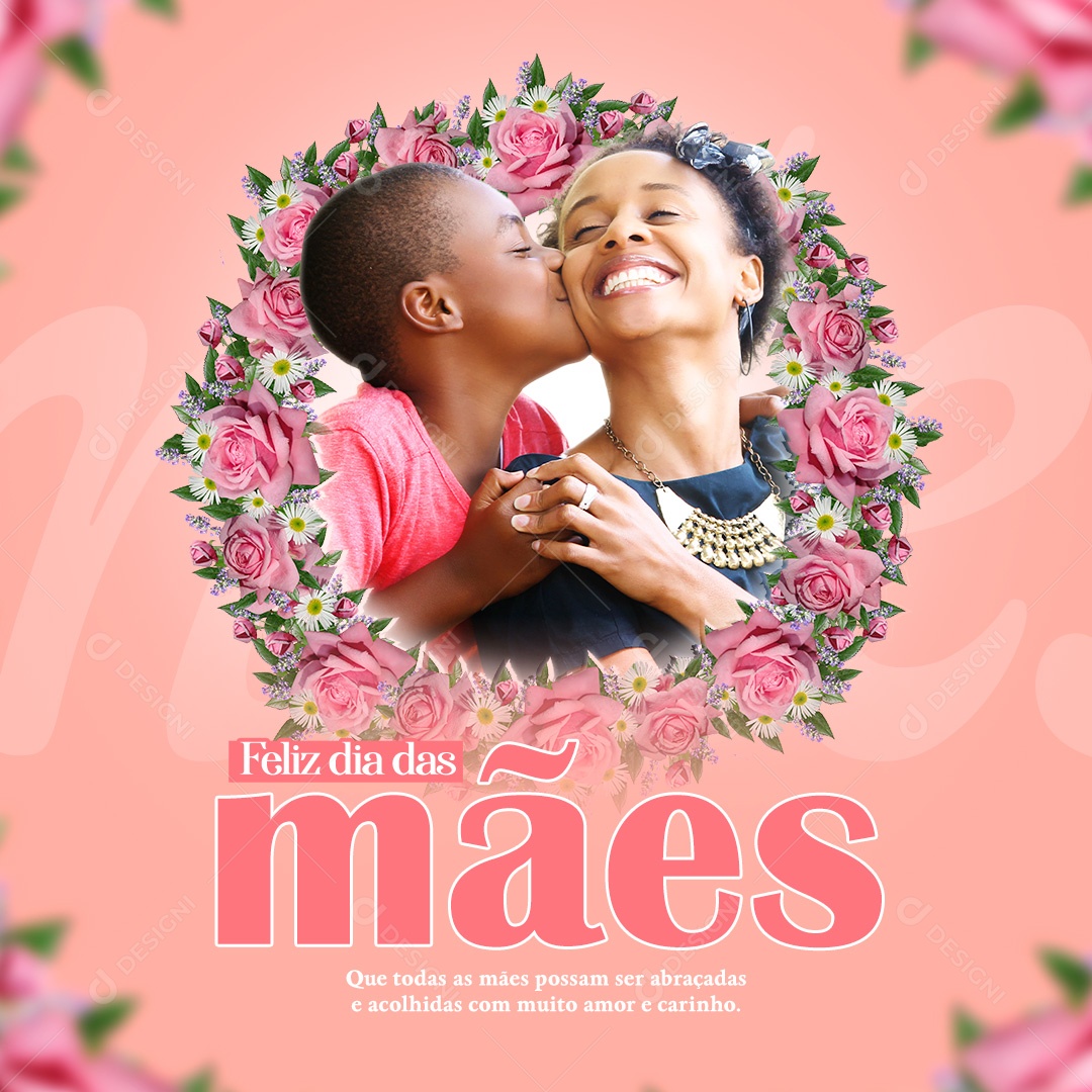 Social Media Feliz Dia Das Mães Amor e Carinho PSD Editável