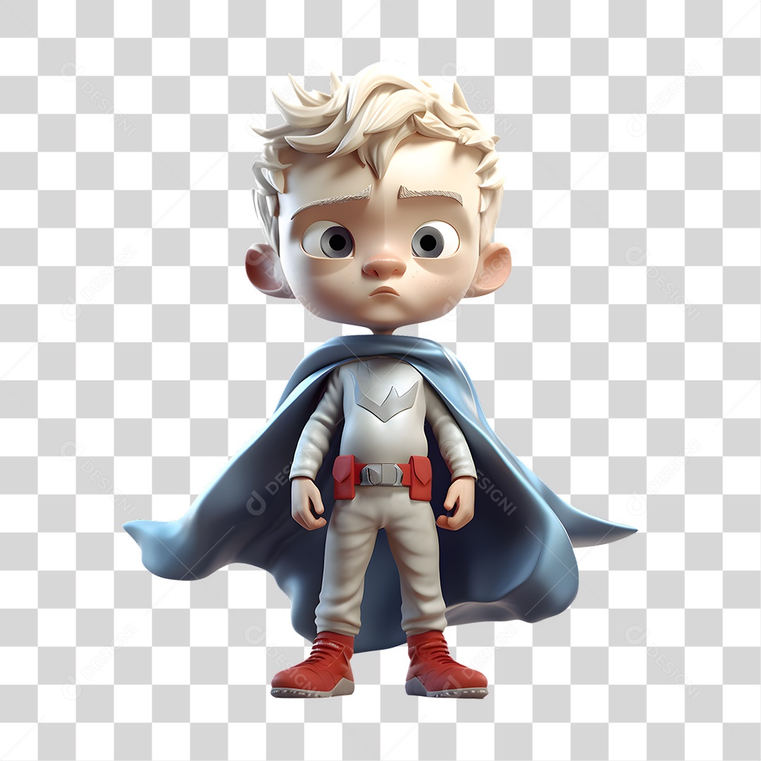 Garoto Super Herói 3D PNG Transparente