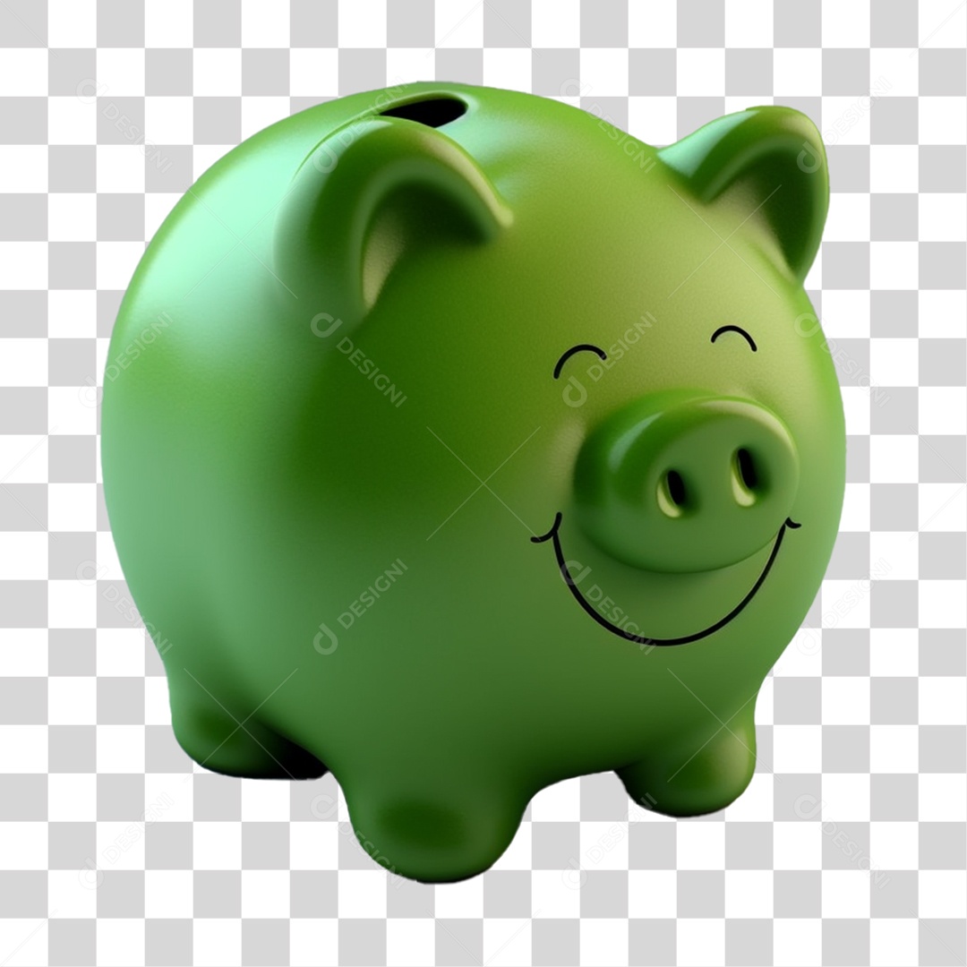 Cofrinho De Porquinho Verde PNG Transparente