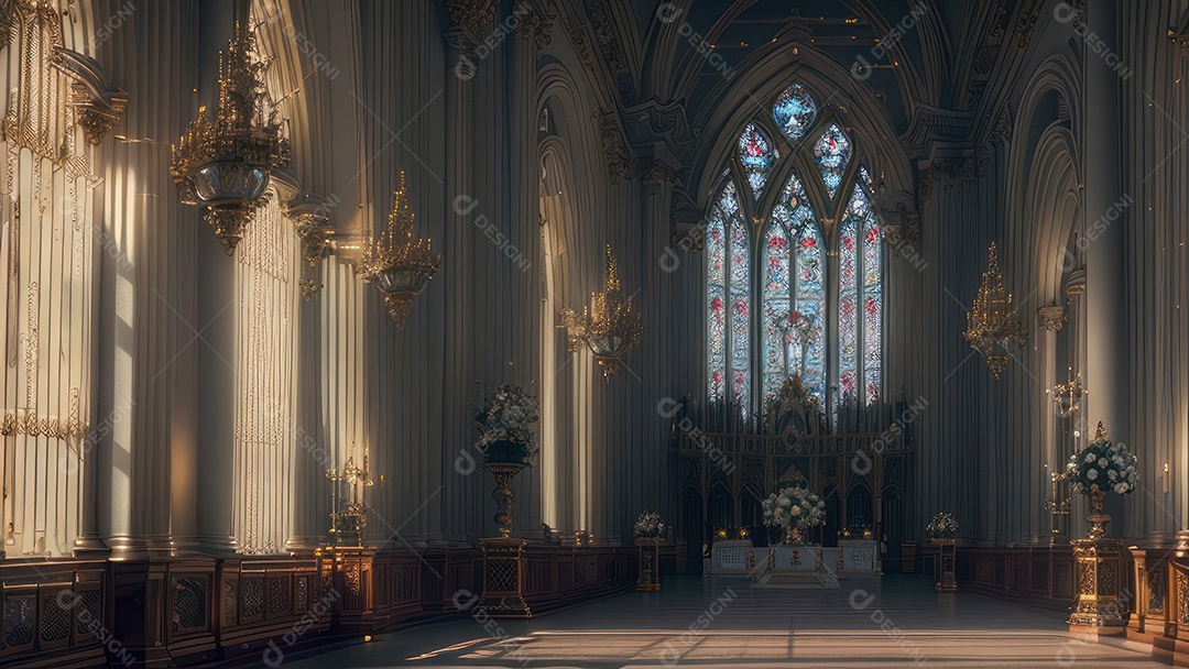 Linda imagem realista de igreja.