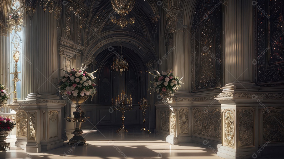 Linda imagem realista de igreja.
