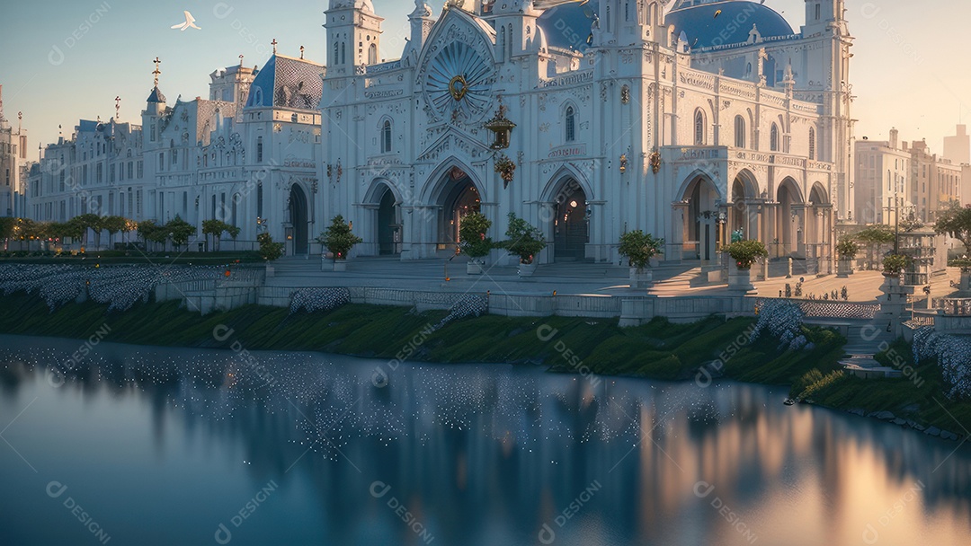 Linda imagem realista de igreja.