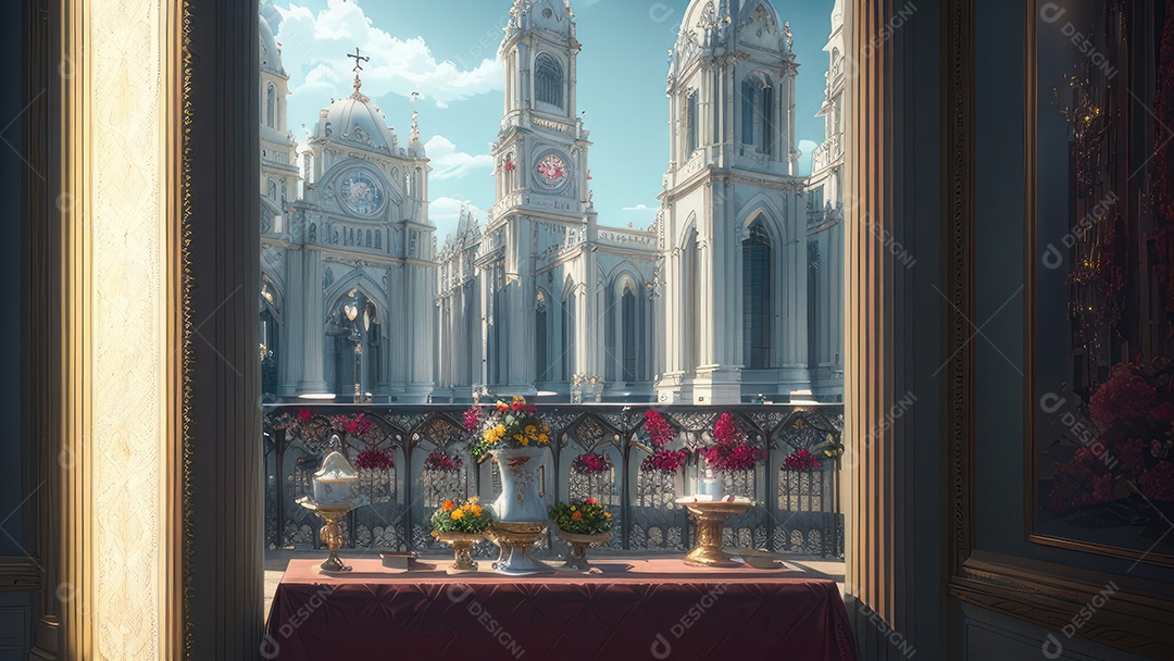 Linda imagem realista de igreja.