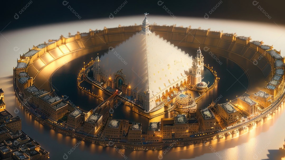 Linda imagem realista de interior de uma igreja.