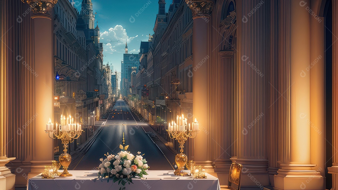 Linda imagem realista de interior de uma igreja.