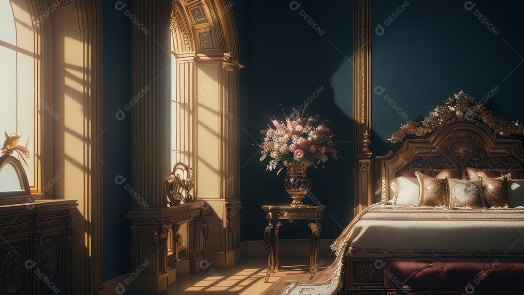 Linda imagem realista de interior de uma igreja.