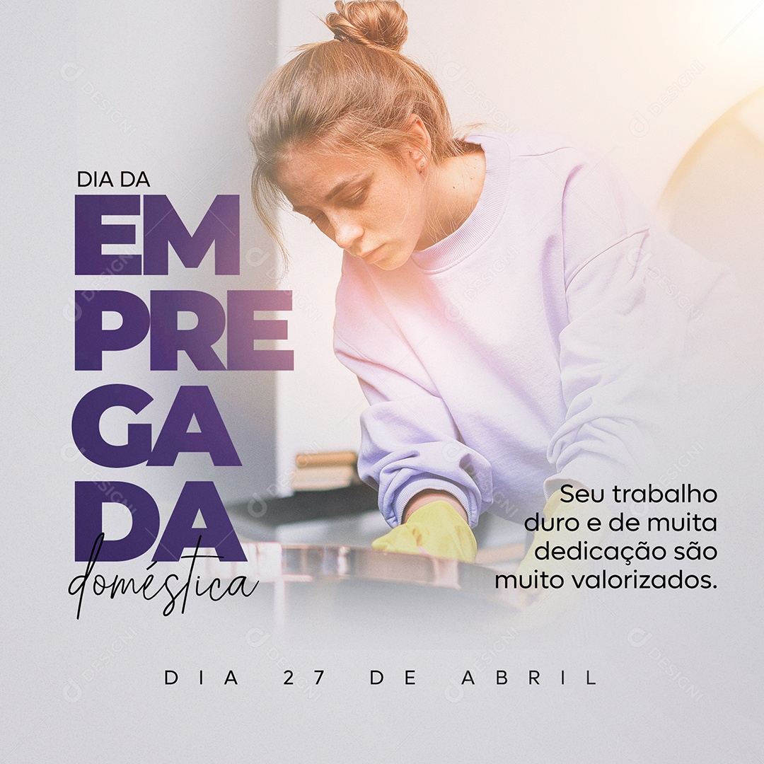 Dia Da Empregada Doméstica Dia 27 De Abril Social Media PSD Editável