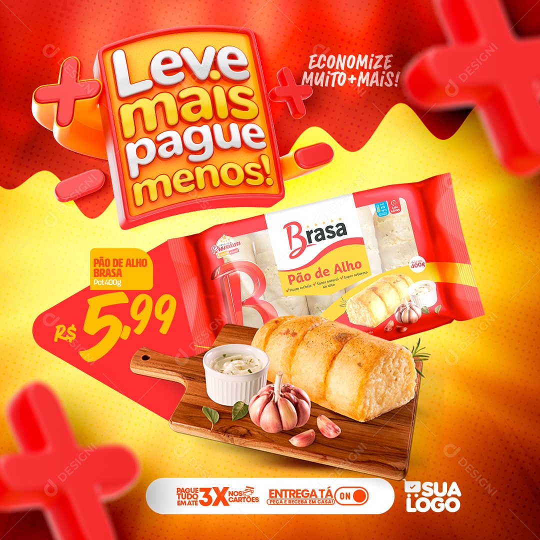 Social Media Feed Leve Mais Pague Menos Produtos PSD Editavel