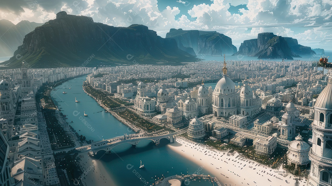 Retrato realista cidade casas fotos imagem IA inteligência artificial generativa ai.