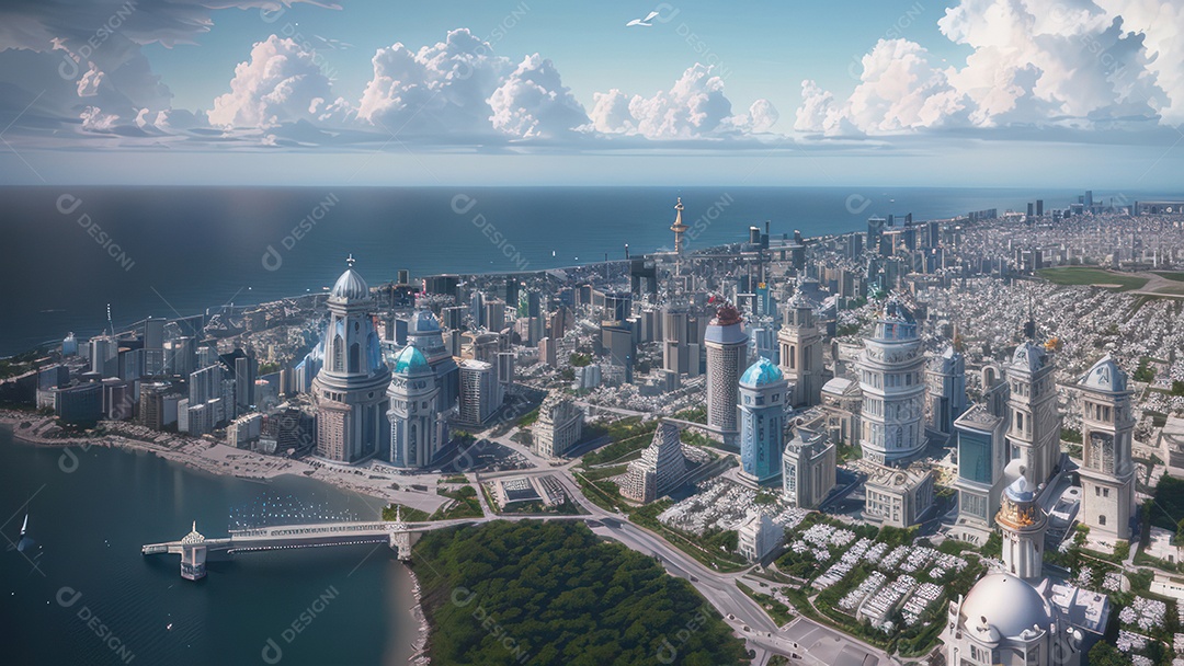 Imagem realista de cidade.