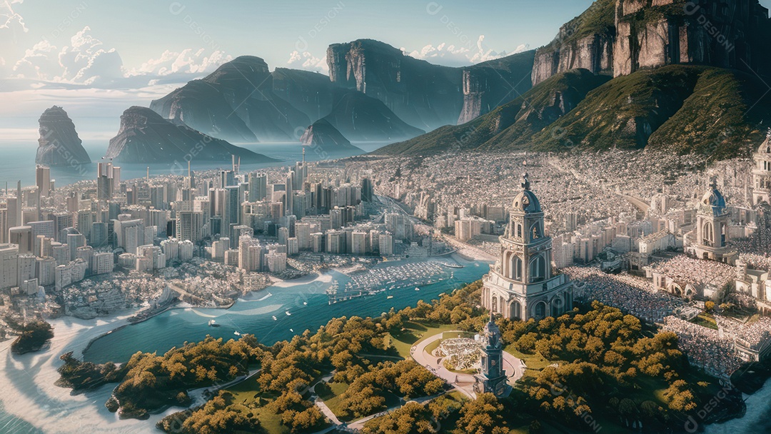 Imagem realista de cidade.