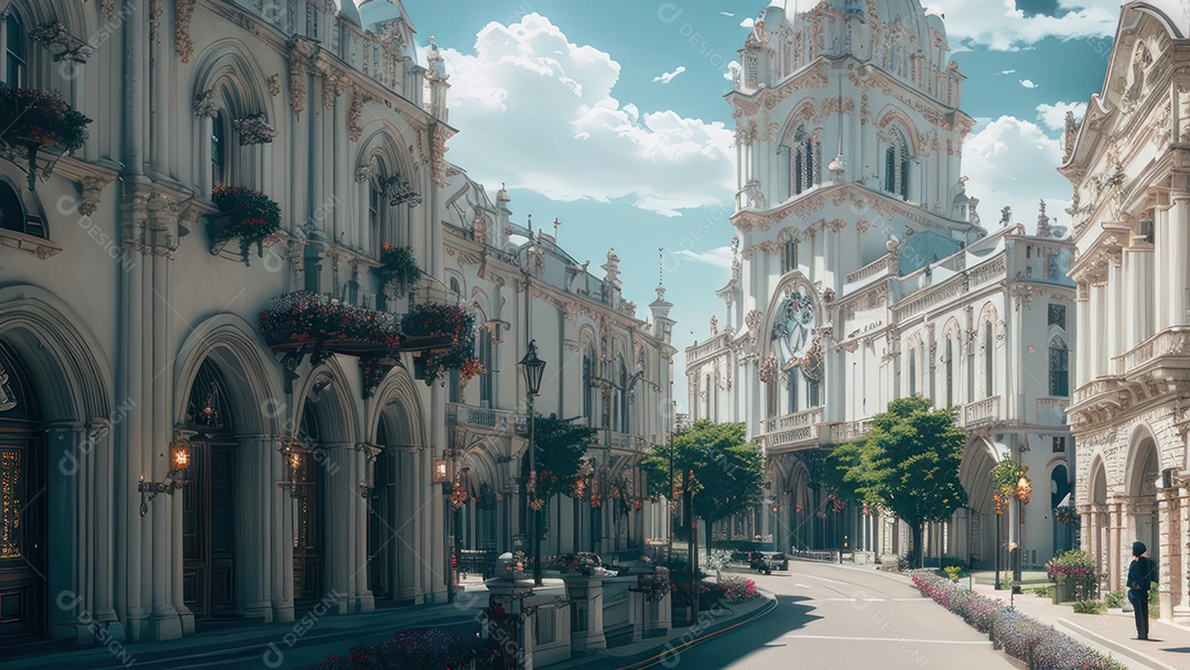 Imagem realista de cidade.