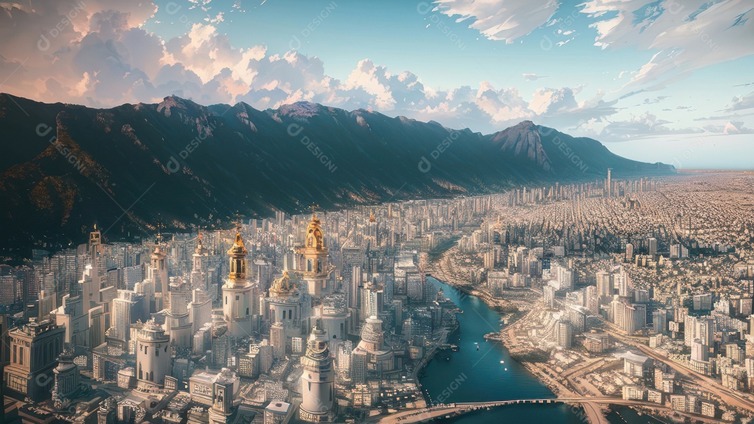 Imagem realista de cidade.