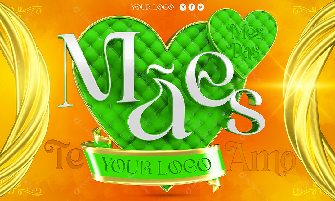 Selo 3D Para Composição Mês Das Mães PSD