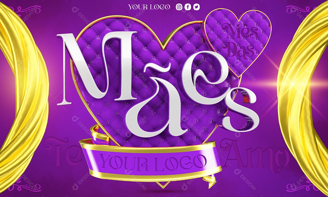 Selo 3D Para Composição Mês Das Mães PSD