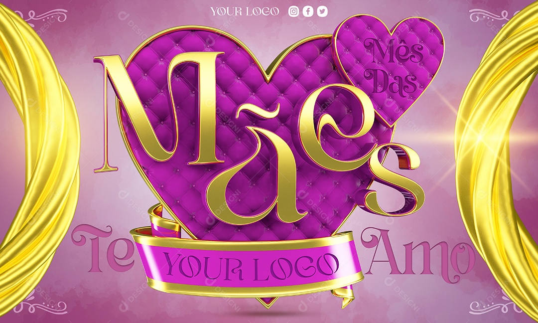 Selo 3D Para Composição Mês Das Mães PSD