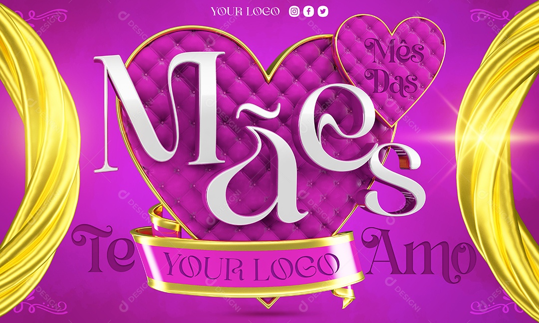 Selo 3D Para Composição Mês Das Mães PSD