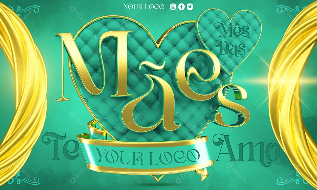 Selo 3D Para Composição Mês Das Mães PSD