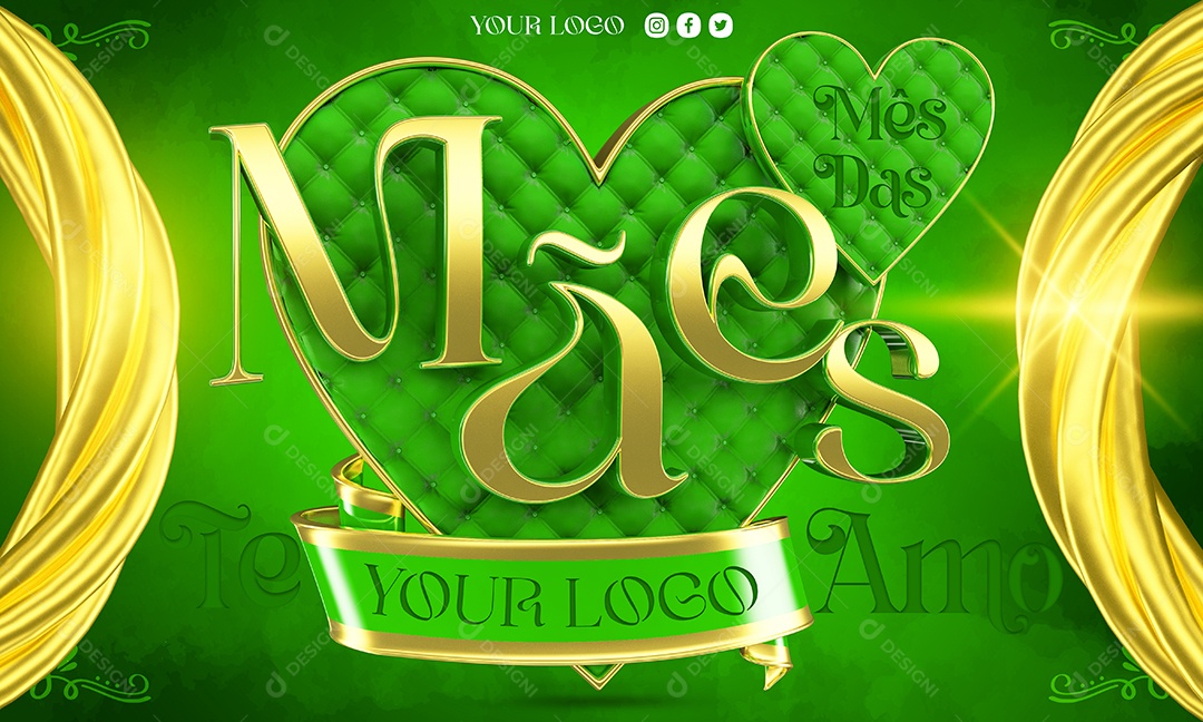 Selo 3D Para Composição Mês Das Mães PSD