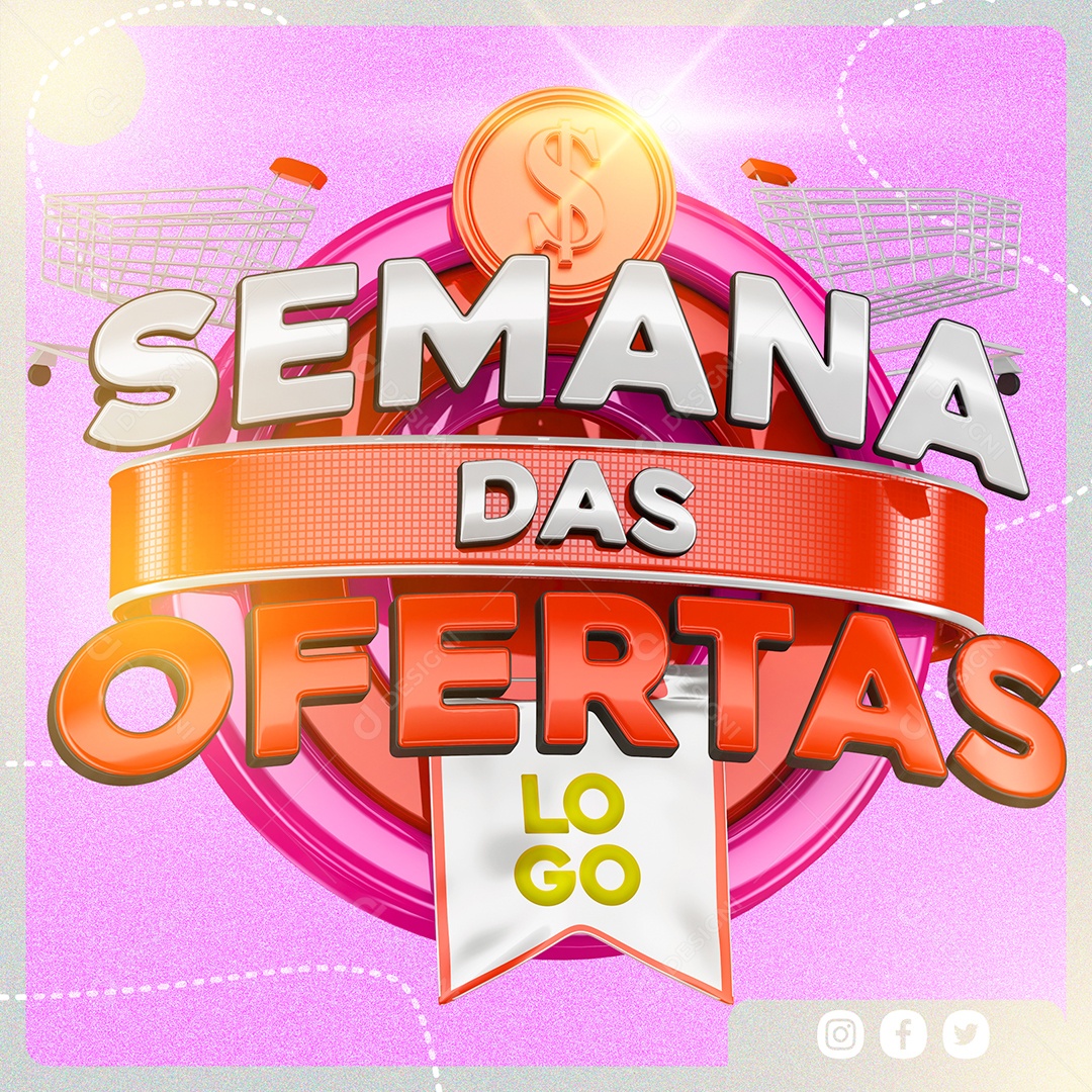 Selo 3D Para Composição Semana Das Ofertas PSD
