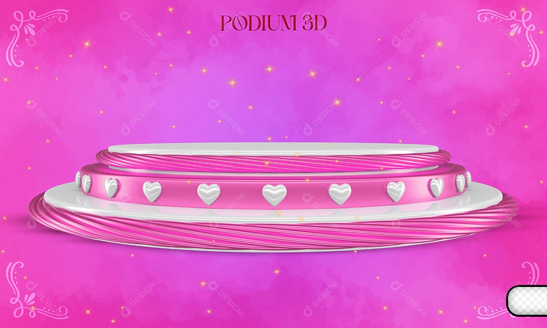 Elemento 3D Para Composição Podium Rosa PSD