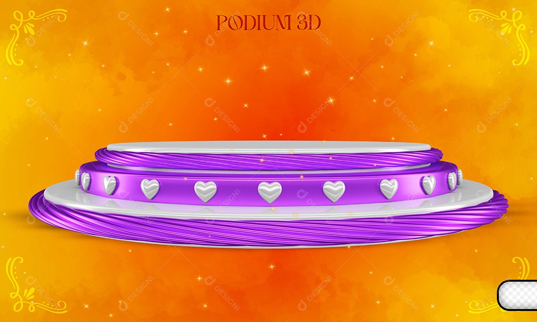 Elemento 3D Para Composição Podium Roxo PSD