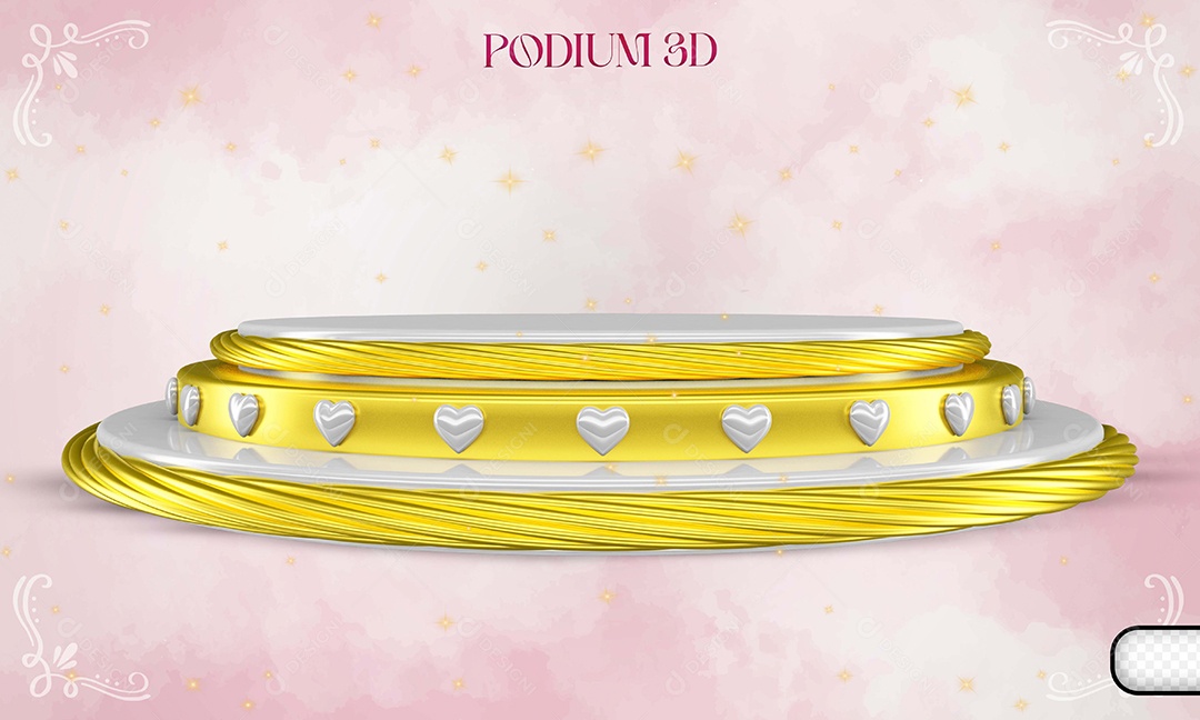 Elemento 3D Para Composição Podium Amarelo PSD