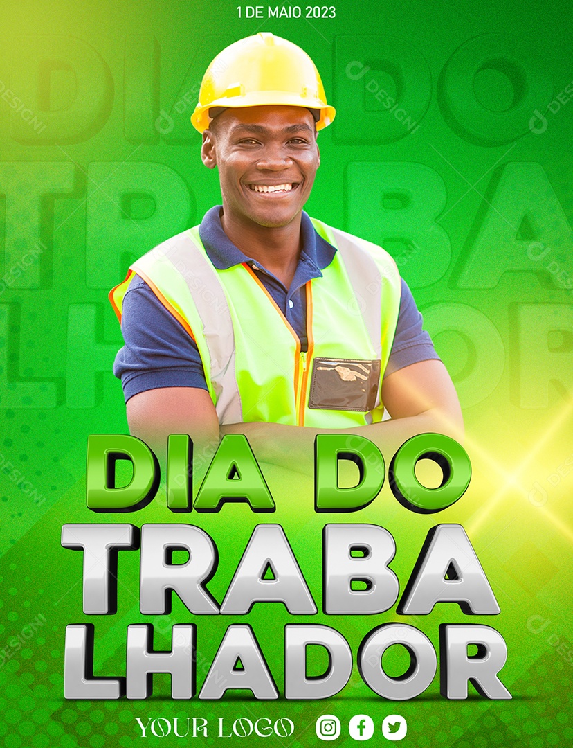 Dia do Trabalhador 1 de Maio Social Media PSD Editável