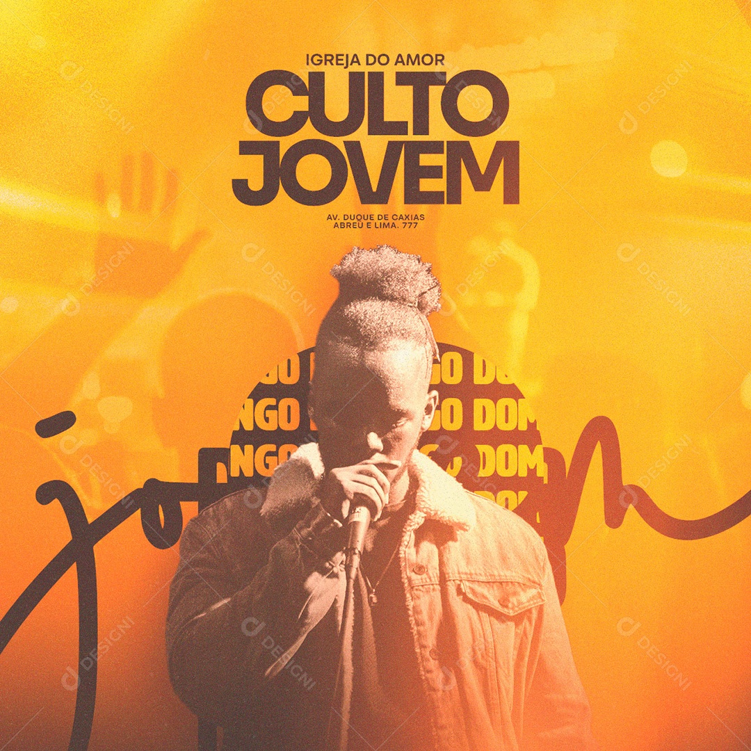 Igreja Do Amor Culto Jovem Domingo Gospel Social Media PSD Editável