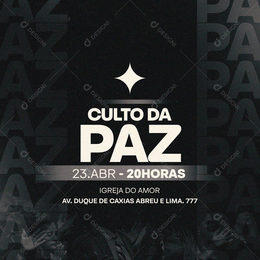 Culto Da Paz Igreja Do Amor Gospel Social Media PSD Editável