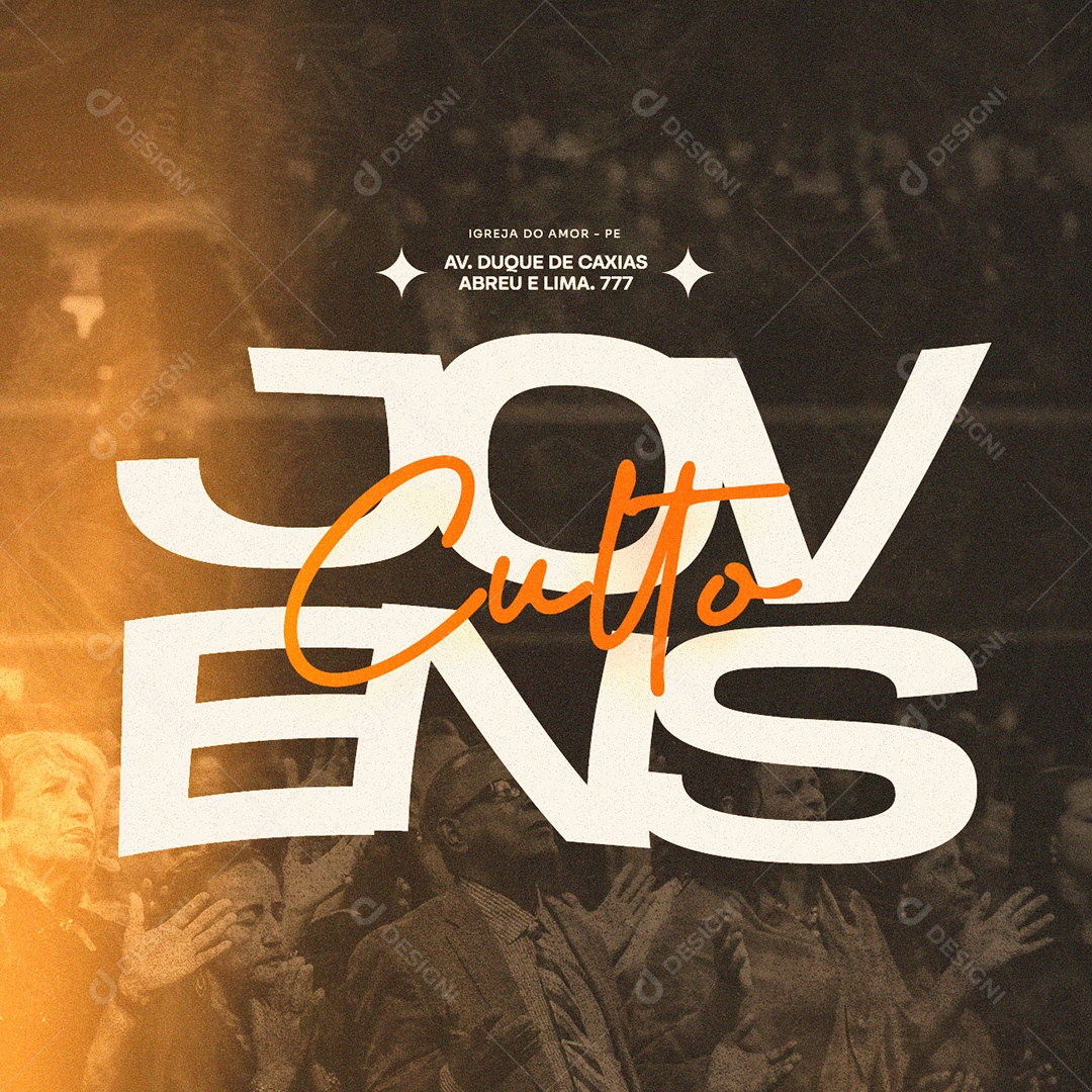 Culto Jovens Igreja Do Amor Gospel Social Media PSD Editável