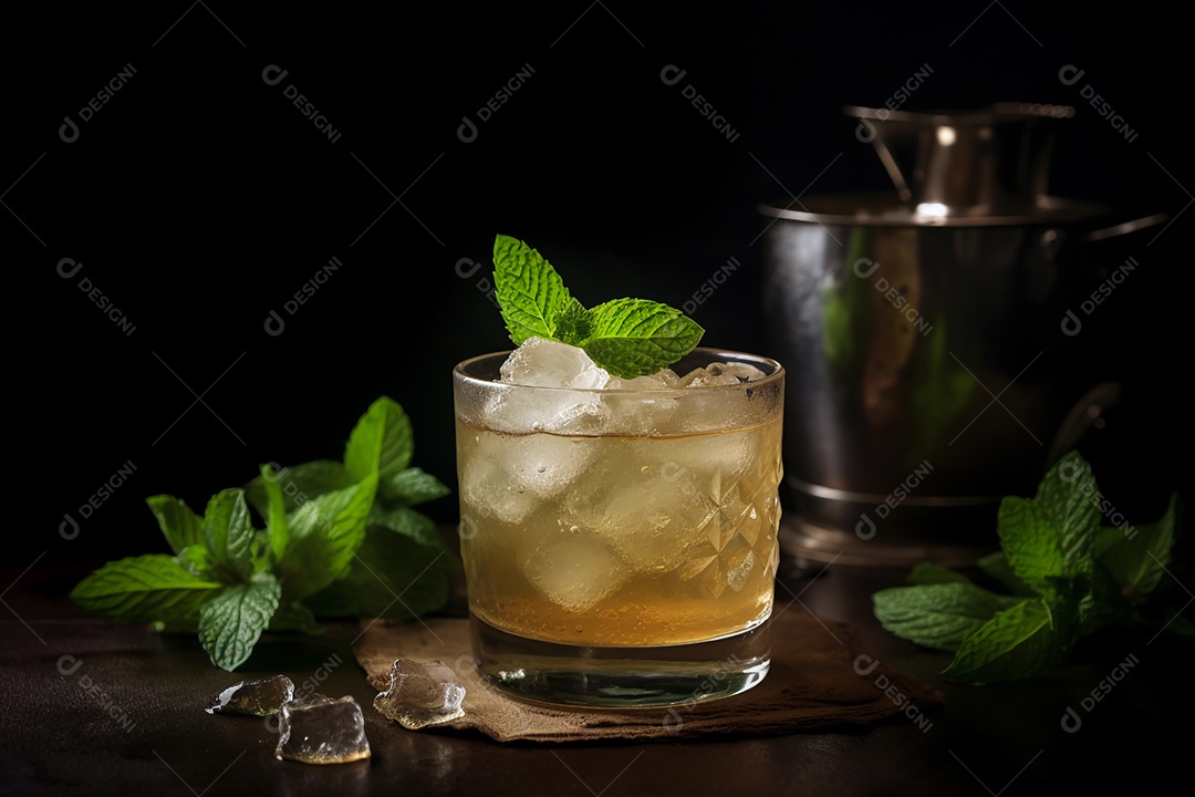 Delicioso coquetel Julipe de menta