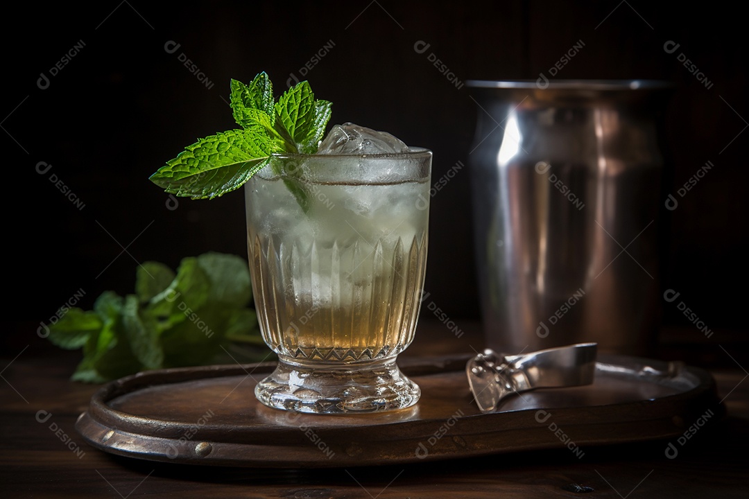 Delicioso coquetel Julipe de menta