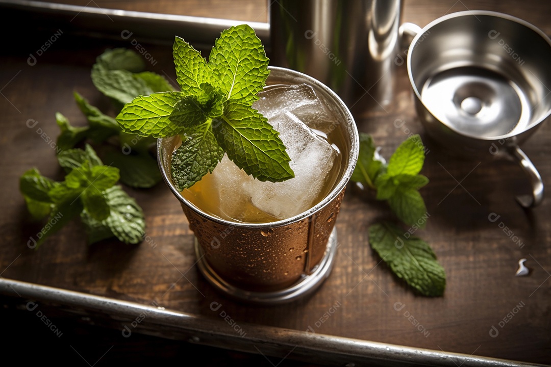 Delicioso coquetel Julipe de menta