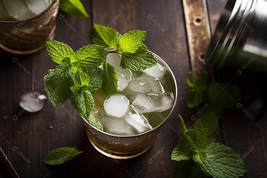 Delicioso coquetel Julipe de menta