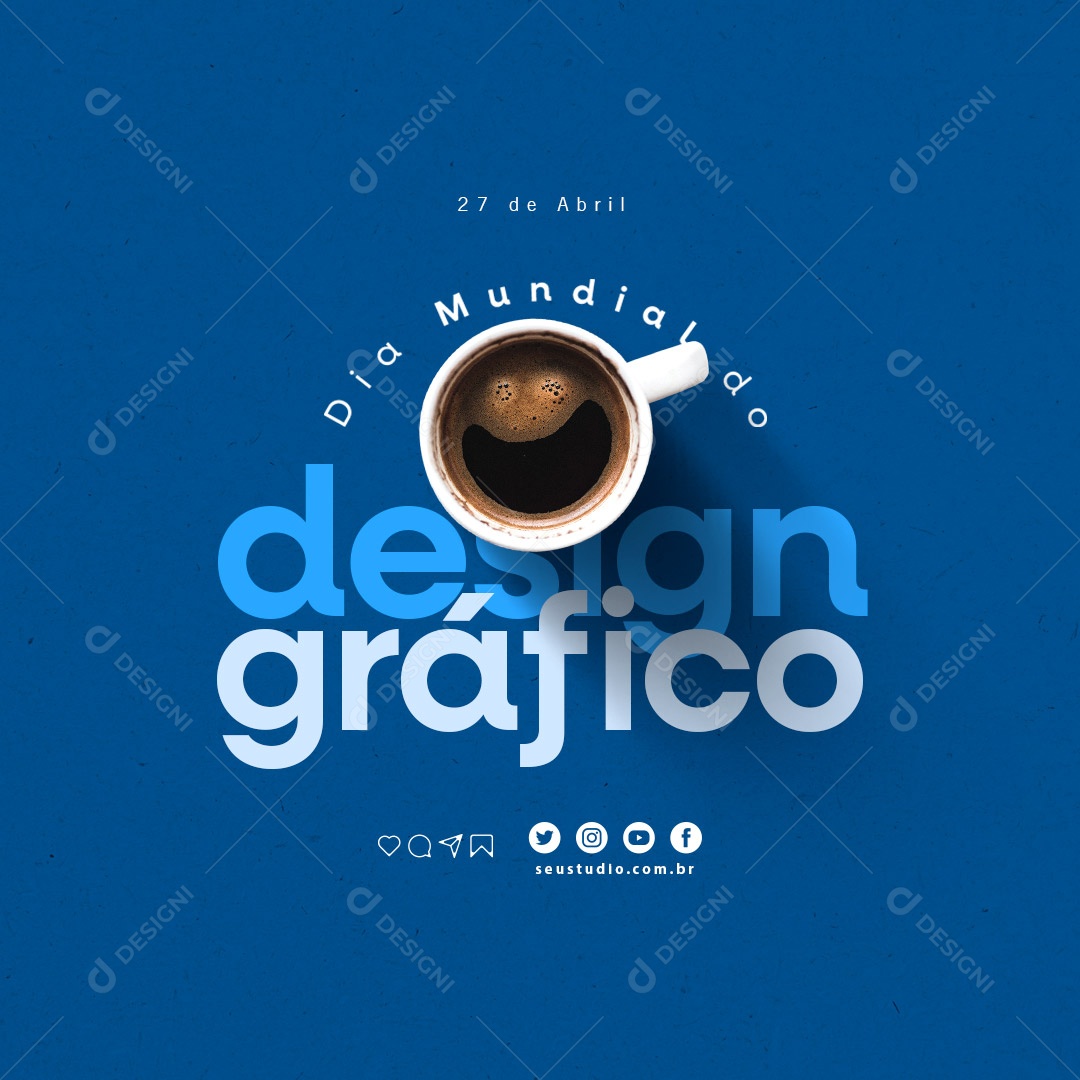 Dia Mundial do Design Gráfico 27 de Abril Social Media PSD Editável
