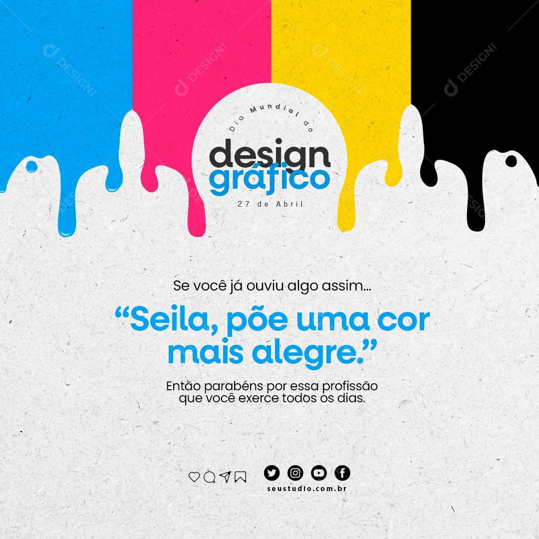 Dia Mundial do Design Gráfico 27 de Abril Social Media PSD Editável
