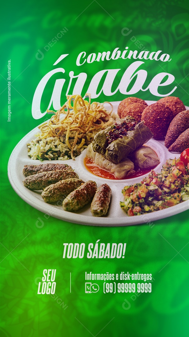 Social Media Story Combinado Árabe PSD Editável